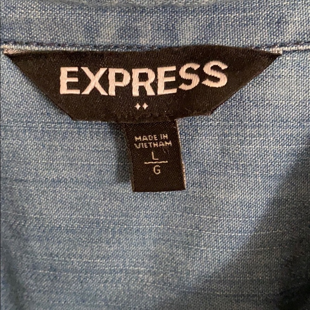 Express Denim Button Down Shirt - image 2
